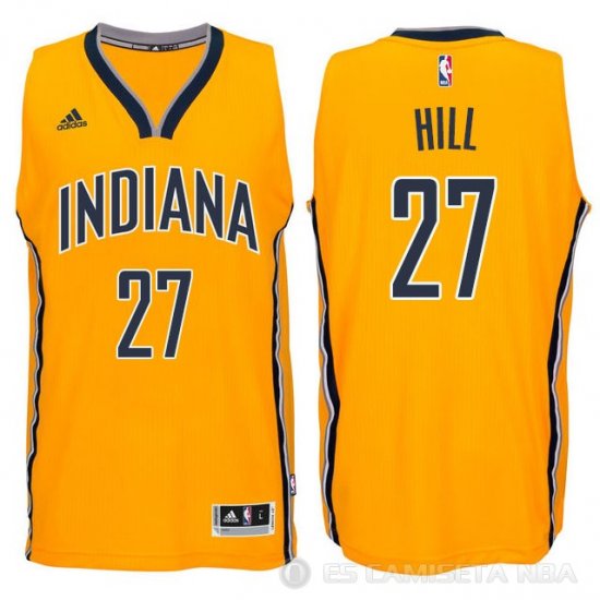 Camiseta Hill #27 Indiana Pacers Amarillo - Haga un click en la imagen para cerrar