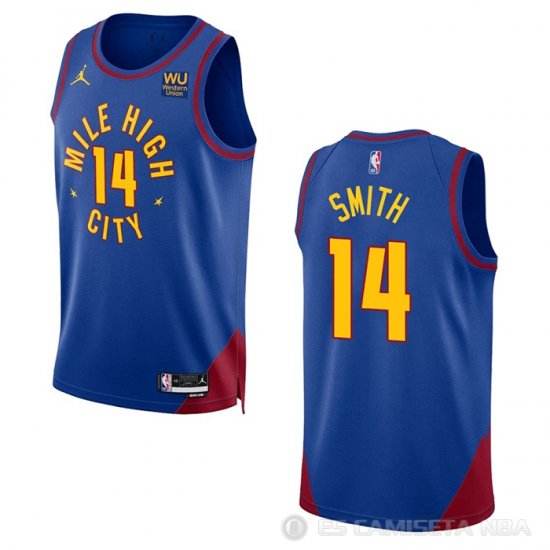 Camiseta Ish Smith #14 Denver Nuggets Statement 2022-23 Azul - Haga un click en la imagen para cerrar