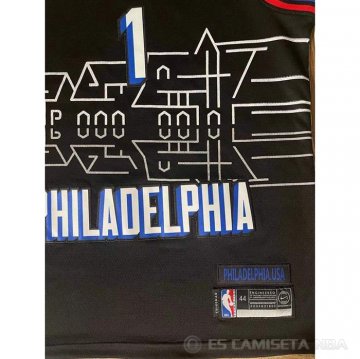 Camiseta James Harden #1 Philadelphia 76ers Ciudad 2020-21 Negro