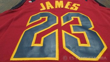 Camiseta James #23 Cleveland Cavaliers Autentico Nino 2017-18 Rojo