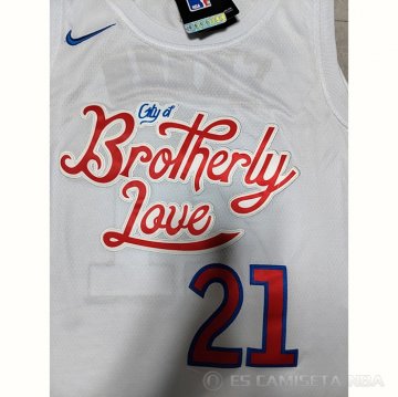 Camiseta Joel Embiid #21 Philadelphia 76ers Ciudad 2022-23 Blanco