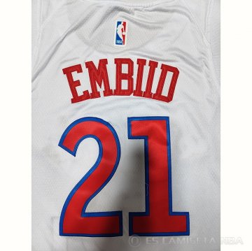 Camiseta Joel Embiid #21 Philadelphia 76ers Ciudad 2022-23 Blanco