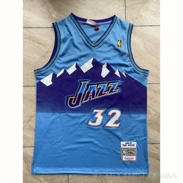 Camiseta Karl Malone #32 Utah Jazz Mitchell & Ness 1996-97 Azul
