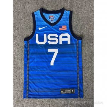 Camiseta Kevin Durant NO 7 USA 2021 Azul