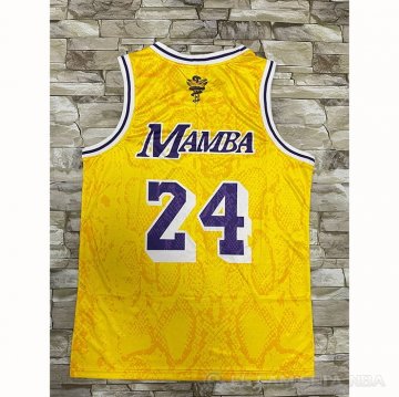 Camiseta Kobe Bryant #24 Los Angeles Lakers Mamba Amarillo