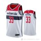 Camiseta Kyle Kuzma NO 33 Washington Wizards Association 2020-21 Blanco