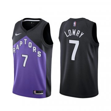 Camiseta Kyle Lowry NO 7 Toronto Raptors Earned 2020-21 Negro Violeta