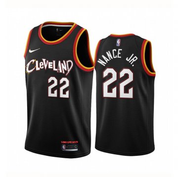 Camiseta Larry Nance Jr. NO 22 Cleveland Cavaliers Ciudad 2020-21 Negro