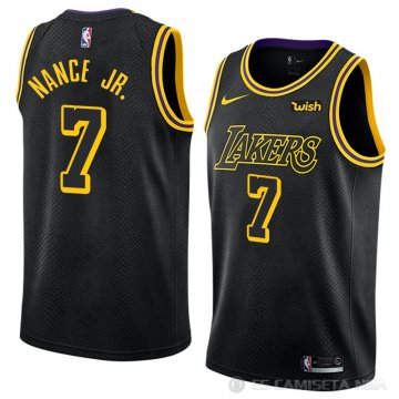 Camiseta Larry Nance Jr. #7 Los Angeles Lakers Ciudad 2018 Negro