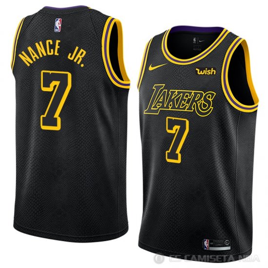 Camiseta Larry Nance Jr. #7 Los Angeles Lakers Ciudad 2018 Negro - Haga un click en la imagen para cerrar