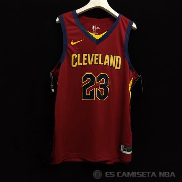Camiseta LeBron James #23 Cleveland Cavaliers Icon Autentico Rojo