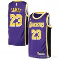 Camiseta LeBron James #23 Los Angeles Lakers Nino Statement Violeta