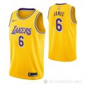 Camiseta LeBron James NO 6 Los Angeles Lakers Icon 2021-22 Amarillo