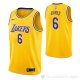 Camiseta LeBron James NO 6 Los Angeles Lakers Icon 2021-22 Amarillo