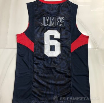 Camiseta LeBron James USA 2008 #6 Azul