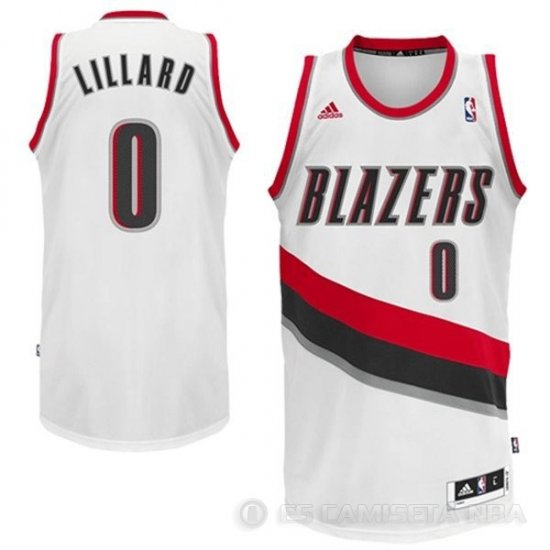 Camiseta Lillard #0 Portland Trail Blazers Blanco - Haga un click en la imagen para cerrar