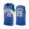 Camiseta Lindell Wigginton #28 Milwaukee Bucks Ciudad 2023-24 Azul