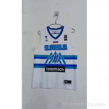 Camiseta Luka Doncic NO 77 Slovenia Tokyo 2021 Blanco2