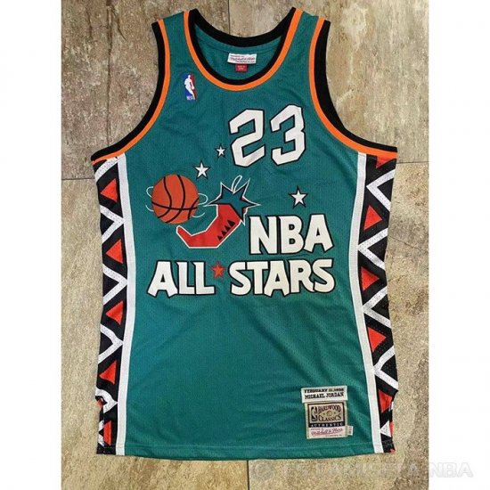 Camiseta Michael Jordan #23 All Star 1996 Verde - Haga un click en la imagen para cerrar