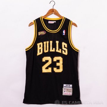 Camiseta Michael Jordan #23 Chicago Bulls 1998 NBA Fianls Retro Negro