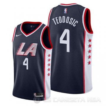 Camiseta Milos Teodosic #4 Los Angeles Clippers Ciudad 2019 Azul