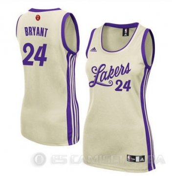 Camiseta Bryant Christmas #24 Los Angeles Lakers Mujer Blanco