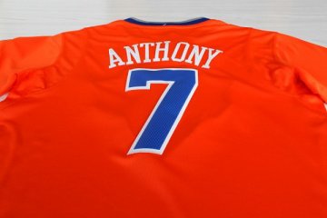 Camiseta Anthony #7 Knicks 2013 Navidad Naranja