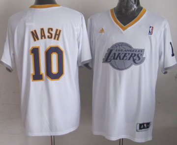 Camiseta Nash #10 Lakers 2013 Navidad Blanco