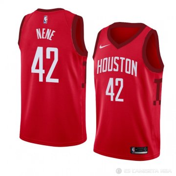 Camiseta Nene #42 Houston Rockets Earned 2018-19 Rojo