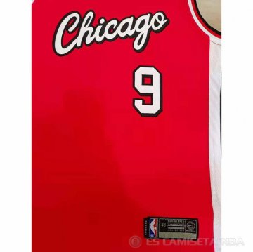 Camiseta Nikola Vucevic NO 9 Chicago Bulls Ciudad 2021-22 Rojo
