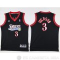 Camiseta Philadelphia 76ers #3 Iverson Nino Negro