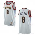 Camiseta Peyton Watson #8 Denver Nuggets Ciudad 2022-23 Blanco