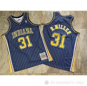 Camiseta Reggie R.Miller NO 31 Indiana Pacers Mitchell & Ness1994-95 Azul
