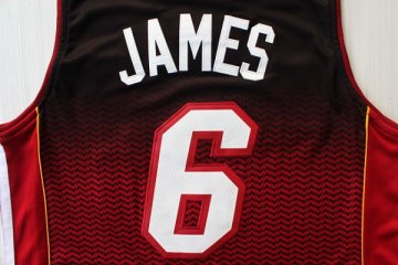 Camiseta James #6 Heats Resuenan Moda Rojo Negro