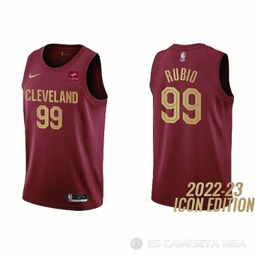 Camiseta Ricky Rubio #99 Cleveland Cavaliers Icon 2022-23 Rojo