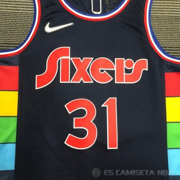 Camiseta Seth Curry NO 31 Philadelphia 76ers Ciudad 2021-22 Azul