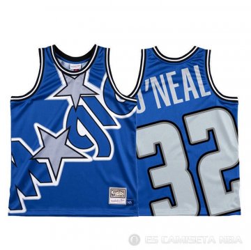Camiseta Shaquille O\'neal #32 Orlando Magic Mitchell & Ness Big Face Azul