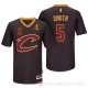 Camiseta Smith #5 Cleveland Cavaliers Autentico Manga Corta Negro