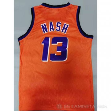 Camiseta Steve Nash NO 13 Phoenix Suns Mitchell & Ness 1996-97 Naranja