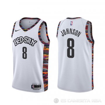 Camiseta Tyler Johnson #8 Brooklyn Nets Ciudad 2020 Blanco