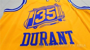 Camiseta Durant Warriors #35 Ciudad de Edicion Amarillo