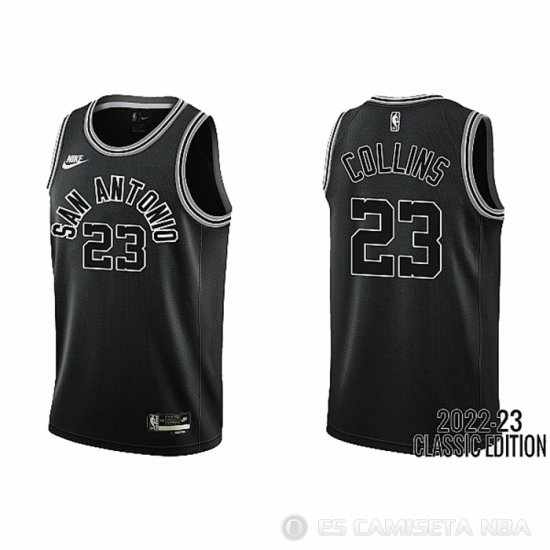 Camiseta Zach Collins #23 San Antonio Spurs Classic 2022-23 Negro - Haga un click en la imagen para cerrar