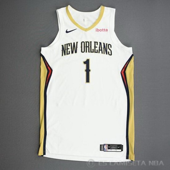 Camiseta Zion Williamson #1 New Orleans Pelicans Association Autentico 2020-21 Blanco - Haga un click en la imagen para cerrar