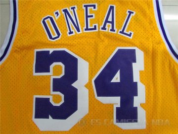 Camiseta retro O neal #34 Los Angeles Lakers Amarillo