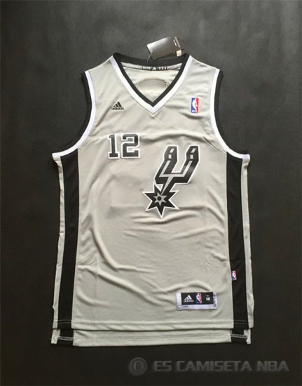 Camiseta Aldridge#12 San Antonio Spurs Gris - Haga un click en la imagen para cerrar