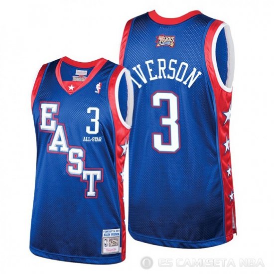 Camiseta Allen Iverson NO 3 All Star 2004 Azul - Haga un click en la imagen para cerrar