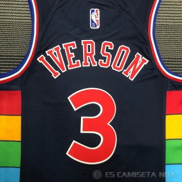 Camiseta Allen Iverson NO 3 Philadelphia 76ers Ciudad 2021-22 Azul