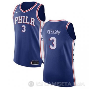 Camiseta Allen Iverson #3 Philadelphia 76ers Icon 2017-18 Azul