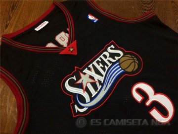 Camiseta Allen Iverson #3 Philadelphia 76ers Negro