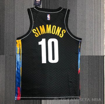 Camiseta Ben Simmons #10 Brooklyn Nets Ciudad 2020-21 Negro